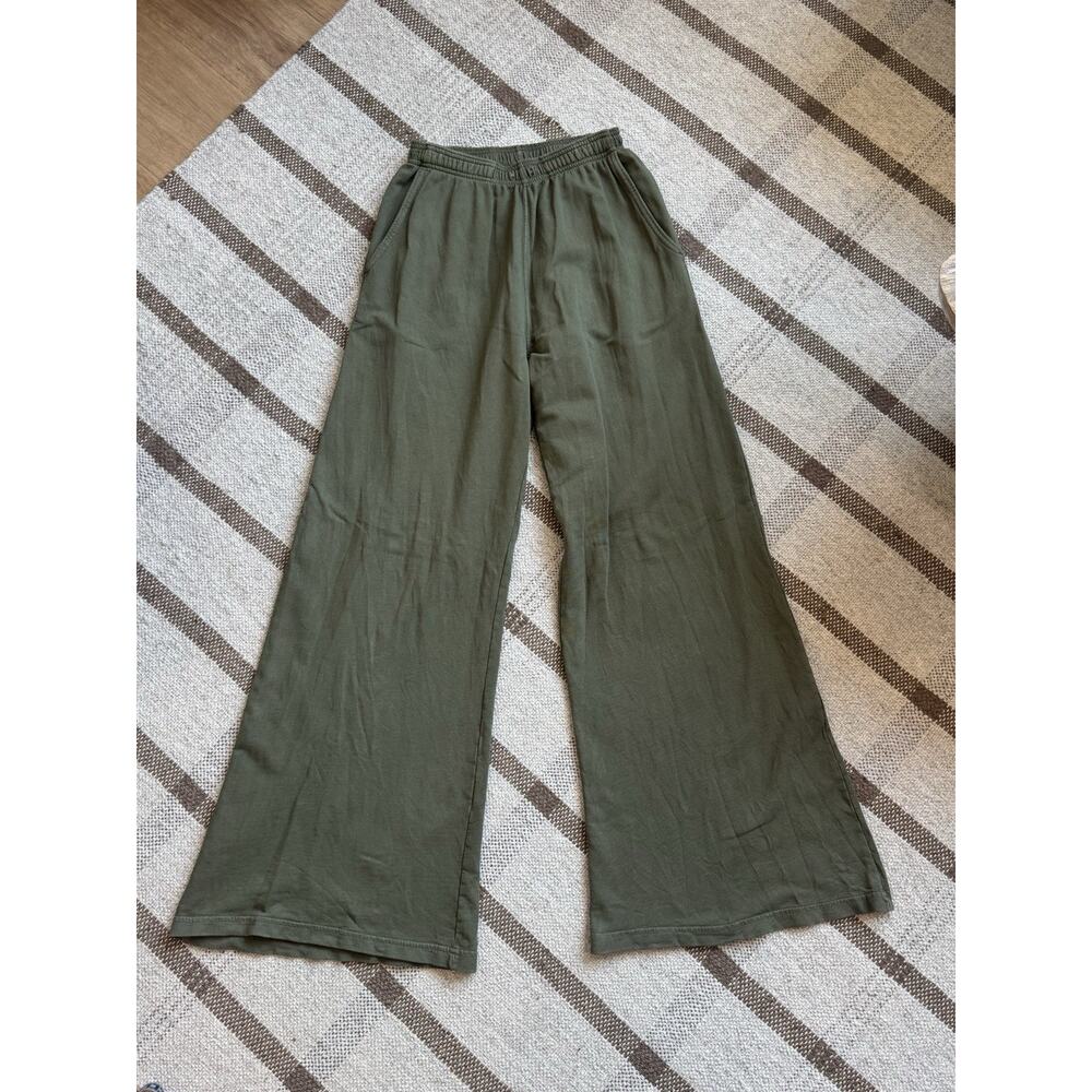 Big Bud Press Sweats Sweatpants Wide Leg Army Green Women’s XS Beach